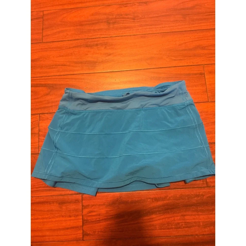 Lululemon Pace Rival Mid-Rise Skirt Blue Pleated Tennis Running Skort Size 8 - Picture 2 of 8